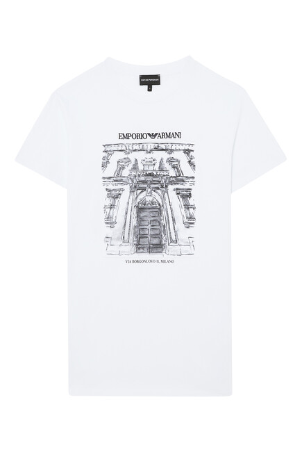 Oversized Via Borgonuovo Print T-Shirt